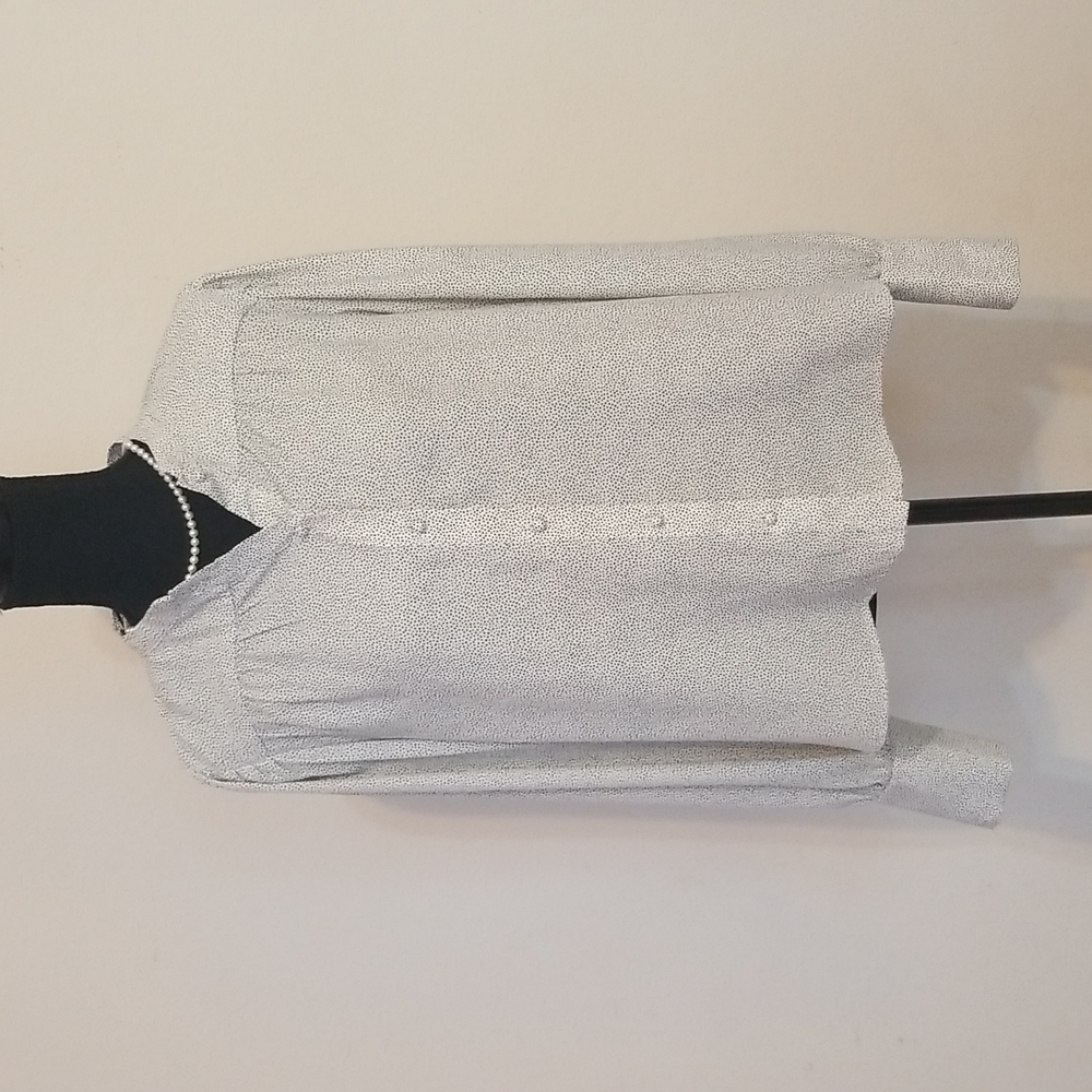 Rachel Zoe Polo Dots long Sleeves Blouse Black/white Size M